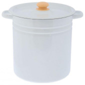 С41624.3СГ Кастрюля (12л, цилиндр) эмаль, серо-голубая с пластм. кнопкой