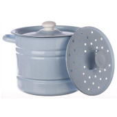 С41722.3СГ Позница-Мантоварка 9л эмал., серо-голубая, 3 вставки