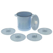 С41724.3 Позница-Мантоварка 12л эмал., светлая 4 вставки пласт.кнопка С41724.3 Позница-Мантоварка 12л эмал., светлая 4 вставки пласт.кнопка