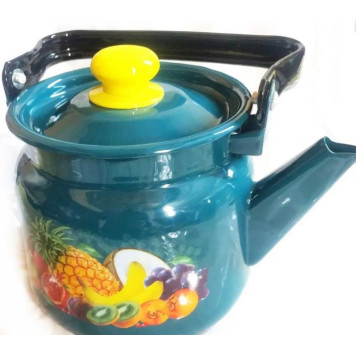 С42714.3П Чайник эмал. 2.3л светлый пласт.кнопкой