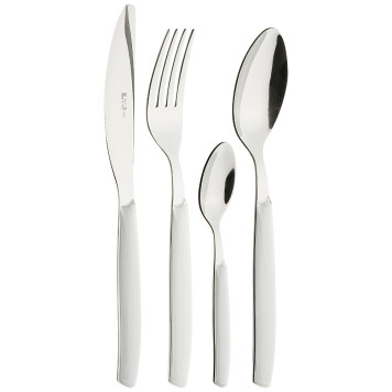 Набор столовых приборов "CROMO" белый на 6 персон 24 пр. EME 638-009