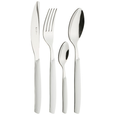 Набор столовых приборов "CROMO" белый на 6 персон 24 пр. EME 638-009