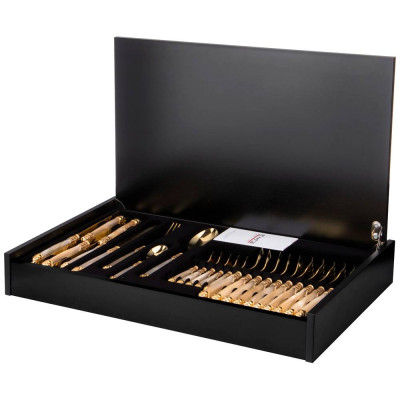 Набор столовых приборов "MIRAGE GOLD IVORY PEARL" на 6 персон 24 пр. EME 638-028-1