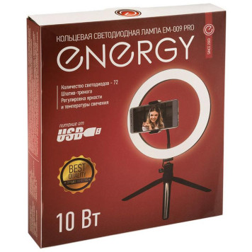 103375 Кольцевая светодиодная лампа Energy EM-009 Pro c штативом-4
