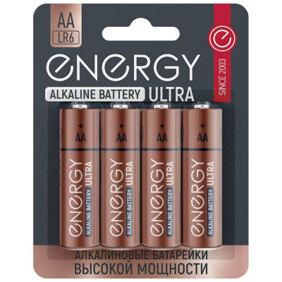 Батарейка алкалиновая Energy Ultra LR6/4B (AA) (4шт на блистере) (104405)