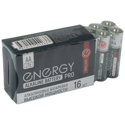 Батарейка алкалиновая Energy Pro LR6/16S (AA) (16шт в спайке+коробка) (104978)-1