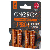 Батарейка алкалиновая Energy Turbo LR6/4B (AA) (4шт на блистере) (107051) Батарейка алкалиновая Energy Turbo LR6/4B (AA) (4шт на блистере) (107051)