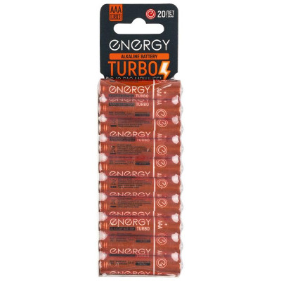 Батарейка алкалиновая Energy Turbo LR03/10KS (AAА) (10шт в термоусадке с подвесом) (107053)-1