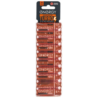 Батарейка алкалиновая Energy Turbo LR6/10KS (AA) (10шт в термоусадке с подвесом) (107054)-1
