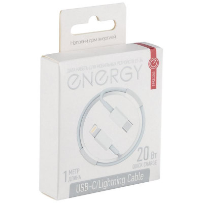 108051 Кабель Energy ET-34 USB-С/Lightning (для продукции Apple), белый-4