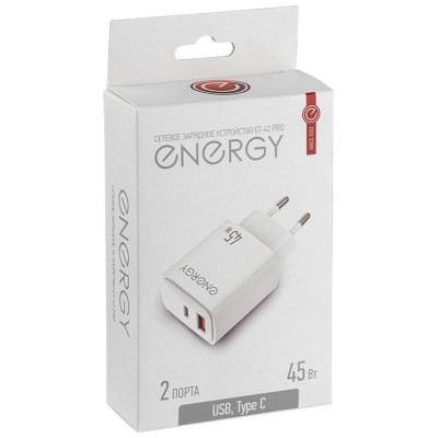 109941 Сетевое зарядное устройство Energy ET-42 PRO, белый-2