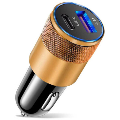 109942 Автомобильное зарядное устройство Energy ET-43А, черный с золотом