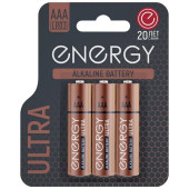 Батарейка алкалиновая Energy Ultra LR03/3B (AAA) (3шт на блистере) (111240)