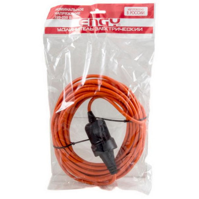 186707 Удлинитель Engy 'Премиум' 10м/1роз (ПВС 2х0.75)