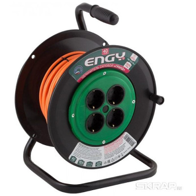 186722 Удлинитель на катушке Engy 'Гранд' 40м/4роз с/з (ПВС 3х0.75)