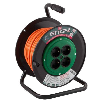 186723 Удлинитель на катушке Engy 'Гранд' 50м/4роз с/з (ПВС 3х0.75)
