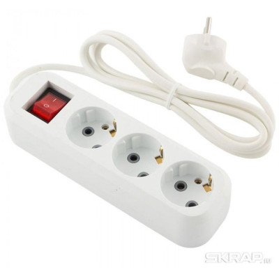 186733 Удлинитель с выключателем Engy 'Гранд' 7м/3роз с заземлением (ПВС 3х0.75)