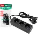 186736 Удлинитель Engy 'Гранд' 1.7м/3роз с заземлением (ПВС 3х0.75) черный