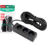 186737 Удлинитель Engy 'Гранд' 10м/3роз с заземлением (ПВС 3х0.75) черный