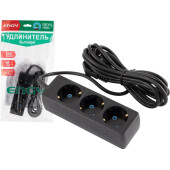 186738 Удлинитель Engy 'Гранд' 3м/3роз с заземлением (ПВС 3х0.75) черный 186738 Удлинитель Engy 'Гранд' 3м/3роз с заземлением (ПВС 3х0.75) черный