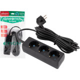 186739 Удлинитель Engy 'Гранд' 5м/3роз с заземлением (ПВС 3х0.75) черный