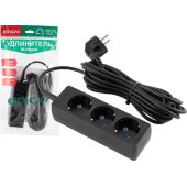186739 Удлинитель Engy 'Гранд' 5м/3роз с заземлением (ПВС 3х0.75) черный 186739 Удлинитель Engy 'Гранд' 5м/3роз с заземлением (ПВС 3х0.75) черный