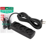 186743 Удлинитель Engy 'Премиум' 3м/3роз (ПВС 2х0.75) черный