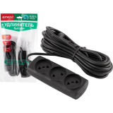 186745 Удлинитель Engy 'Премиум' 7м/3роз (ПВС 2х0.75) черный