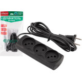 186747 Удлинитель Engy 'Эконом' 3м/3роз (ШВВП 2х0.75) черный