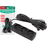 186750 Удлинитель Engy 'Эконом' 10м/3роз (ШВВП 2х0.75) черный