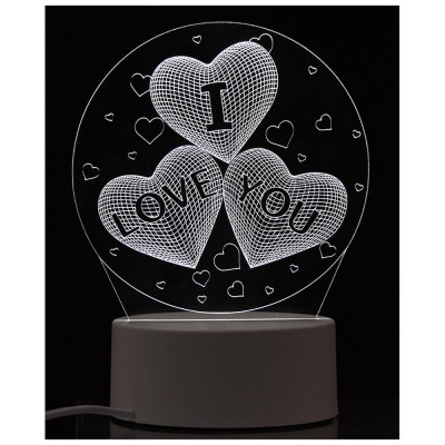 Светильник неоновый Energy EN-NL 22 3D Три сердца (106253)