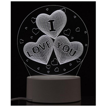 Светильник неоновый Energy EN-NL 22 3D Три сердца (106253)-1