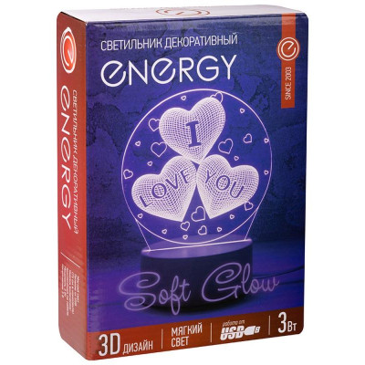 Светильник неоновый Energy EN-NL 22 3D Три сердца (106253)-3