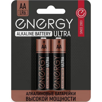 Батарейка алкалиновая Energy Ultra LR6/2B (AA) (2шт на блистере) (104403)