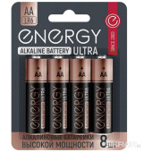 Батарейка алкалиновая Energy Ultra LR6/8B (AA) (8шт на блистере) (104980) Батарейка алкалиновая Energy Ultra LR6/8B (AA) (8шт на блистере) (104980)
