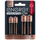 Батарейка алкалиновая Energy Ultra LR6+LR03/4B (AA+AAA) (4шт на блистере) (104981) Батарейка алкалиновая Energy Ultra LR6+LR03/4B (AA+AAA) (4шт на блистере) (104981)