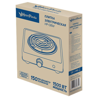 Плитка электро HP-08W 1500Вт 150мм 1конф/спир бел-1