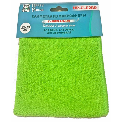 Салфетка HP-CL02GR микрофибра, 25*25см, зелен.