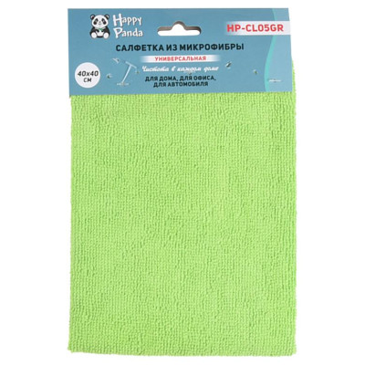 Салфетка HP-CL05GR микрофибра, 40*40см, зелен.-2