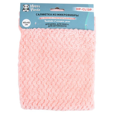 Салфетка HP-CL13P для мебели, микрофибра, 40*40см, персик.-2
