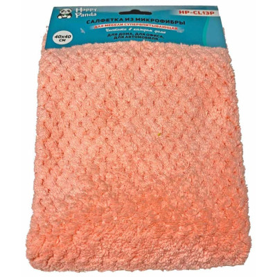 Салфетка HP-CL13P для мебели, микрофибра, 40*40см, персик.