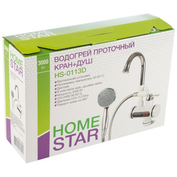 Водогрей проточный HomeStar HS-0113D (кран+душ) (104394)-1