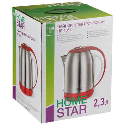 Чайник HOMESTAR HS-1054 стальной красный (106466)-2