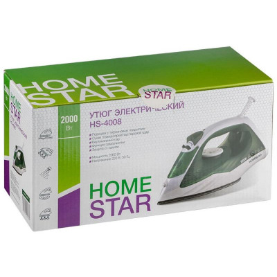 Утюг HOMESTAR HS-4008 бело-зеленый (105375)-2