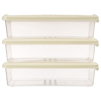 221100725/01 Набор контейнеров для продуктов 'Asti' прямоугольные 3шт (0.75л) светло-бежевый-2