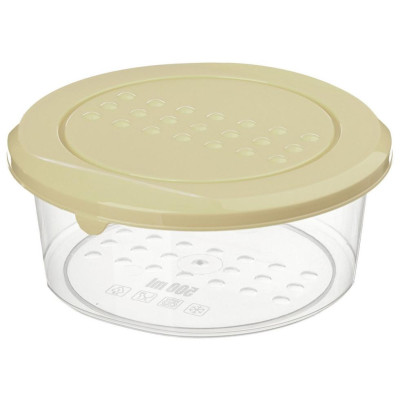 221101525/01 Набор контейнеров для продуктов 'Asti' круглые 0.5л х 3шт. светло-бежевый-3