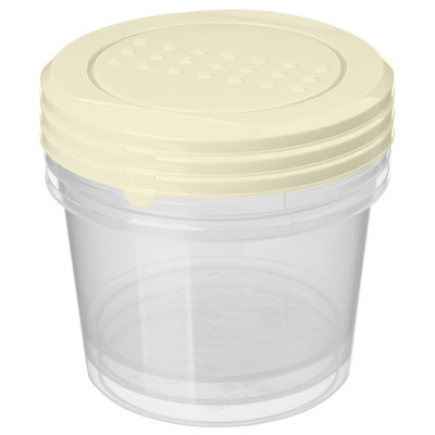 221101625/01 Набор контейнеров для продуктов 'Asti' круглые 0.8л х 3шт светло-бежевый