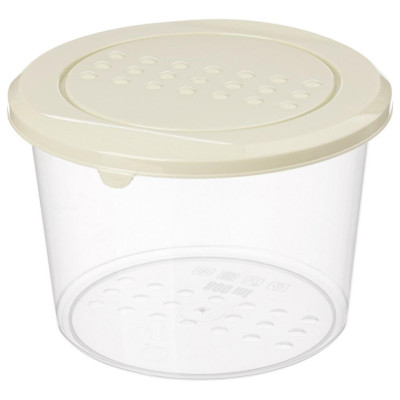 221101625/01 Набор контейнеров для продуктов 'Asti' круглые 0.8л х 3шт светло-бежевый-1