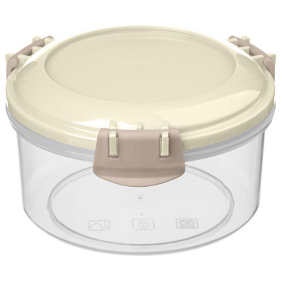 221112818/05 Контейнер для продуктов 'Modena' круглый 0.4л с защелками (зеленый)-1