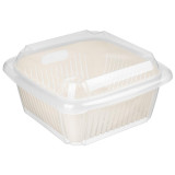 221143125/01 Контейнер квадратный с вкладышем и крышкой 'Bergamo' 2.2л (светло-бежевый)